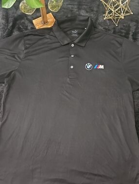 Puma Men's Black Golf Polo with BMW M Logo